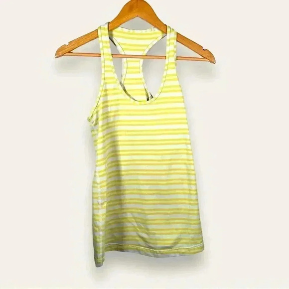 Lululemon cool racerback in yellow sizzler  stripe 6 - Picture 3 of 7